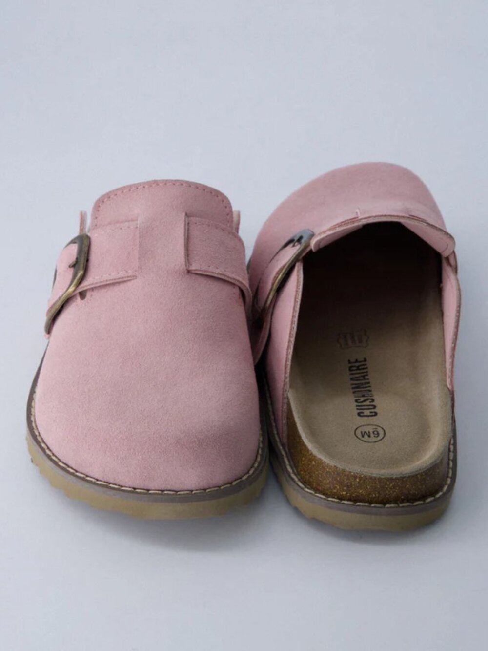 CUSHIONAIRE Suede Blain Slip On Memory Foam Footbed Mules Light Pink - Picture 10 of 10